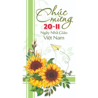 Thiệp 20/11 đẹp tặng cô size nhỏ 7.4x15cm