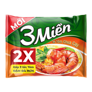 Combo 5 gói mì 3 miền tôm chua cay gói 65g