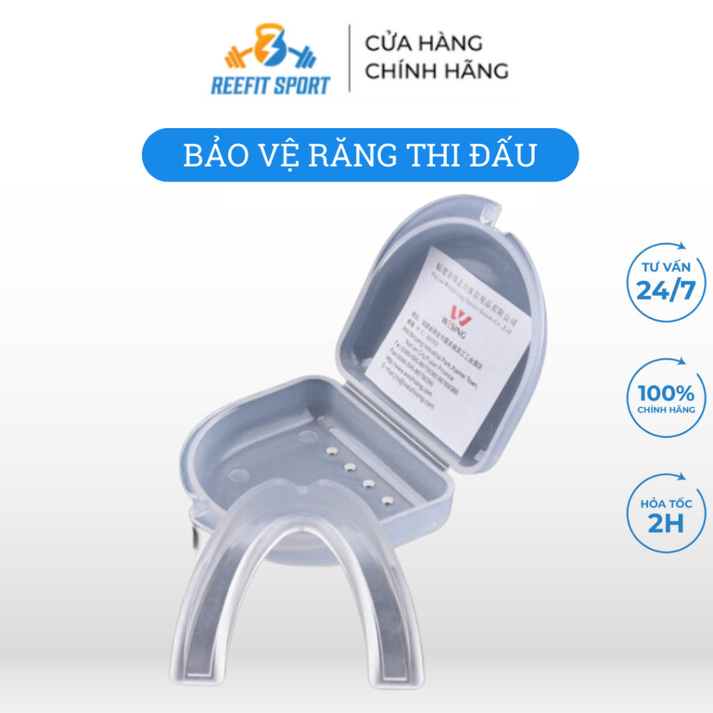 Bảo hộ răng thi đấu boxing cao su cao cấp siêu bền, không độc hại (kèm hộp đựng)