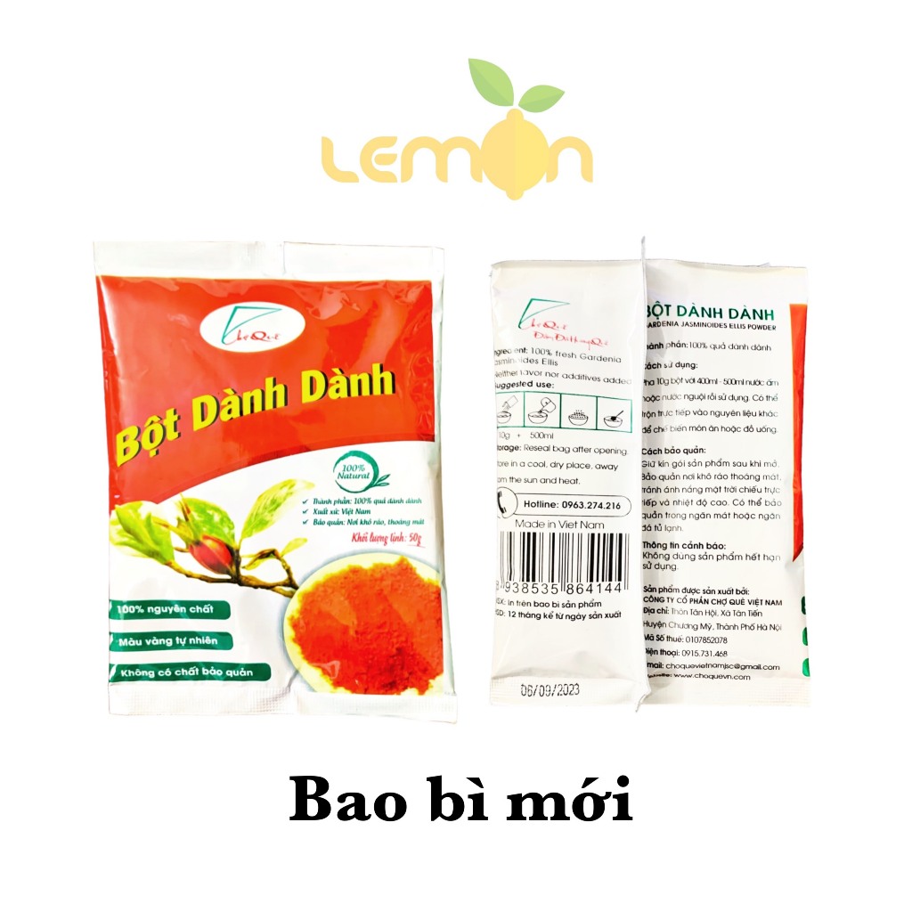 Bột dành dành nguyên chất nấu xôi chè, bánh mứt, tạo màu cho da gà ủ muối