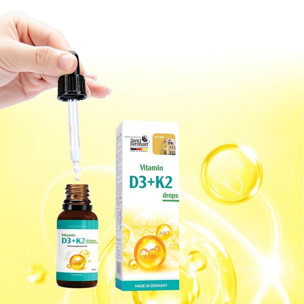 Vitamin D3 K2 Drops Sanct Bernhard - Hỗ Trợ Giảm Nguy Cơ Còi Xương Ở Trẻ Em