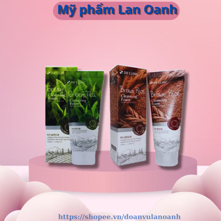 Sữa rửa mặt 3W Clinic trà xanh,gạo nâu 100ml hàn quốc