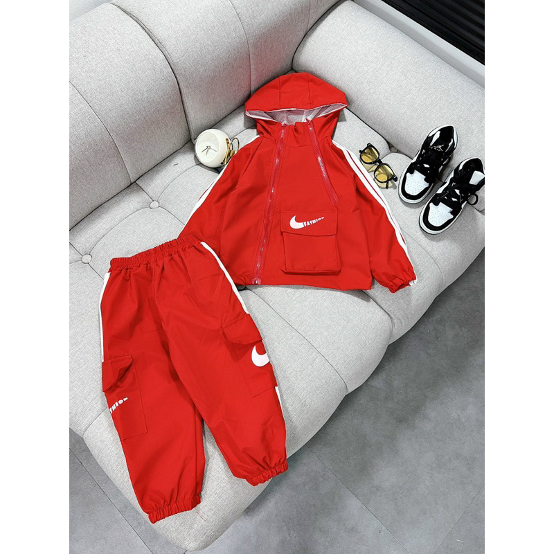 Bộ quần áo thu đông kaki gió túi hộp bo gấu cho bé trai