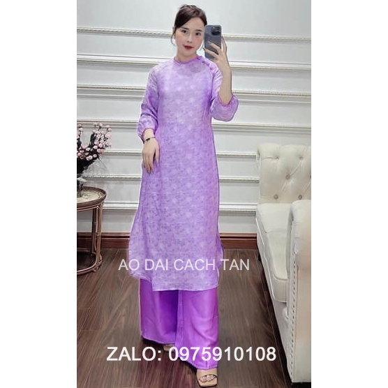 Áo dài gấm Niên Hoa cao cấp, kiểu dáng suông tay loe trẻ trung cho các nàng thơ diện sự kiện lễ tết cưới hỏi sang trọng