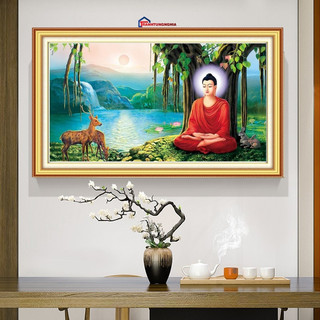 Tranh đính đá VS123 LV416 LG1600 (90cm x 55cm), tranh thêu phật thích ca mâu ni A1099 (1m37 x 81cm)