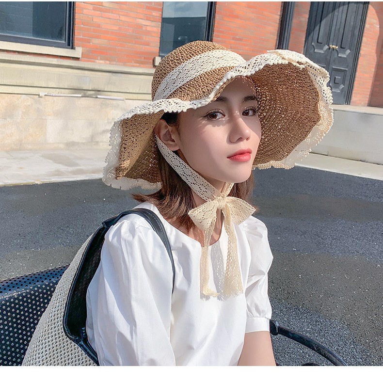 Mũ cói  mềm handmade phối ren siêu xinh