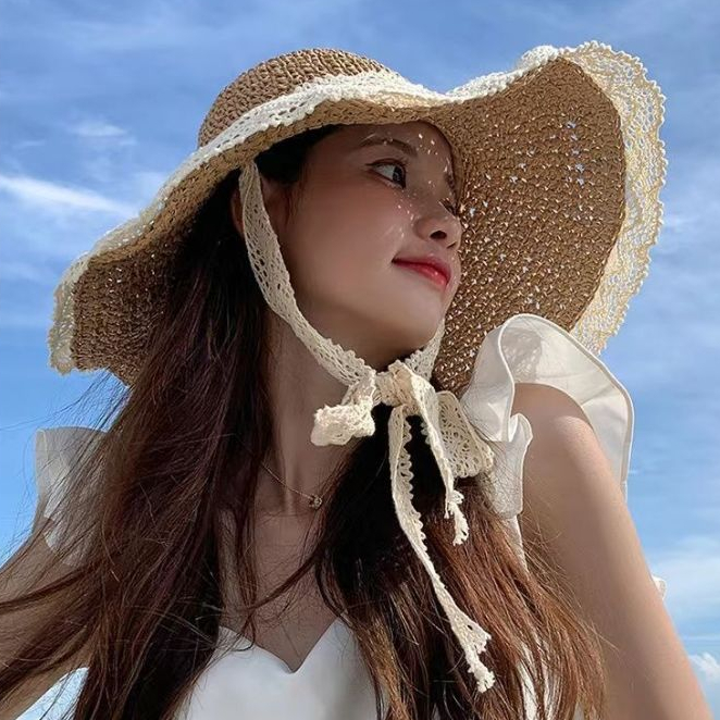 Mũ cói  mềm handmade phối ren siêu xinh