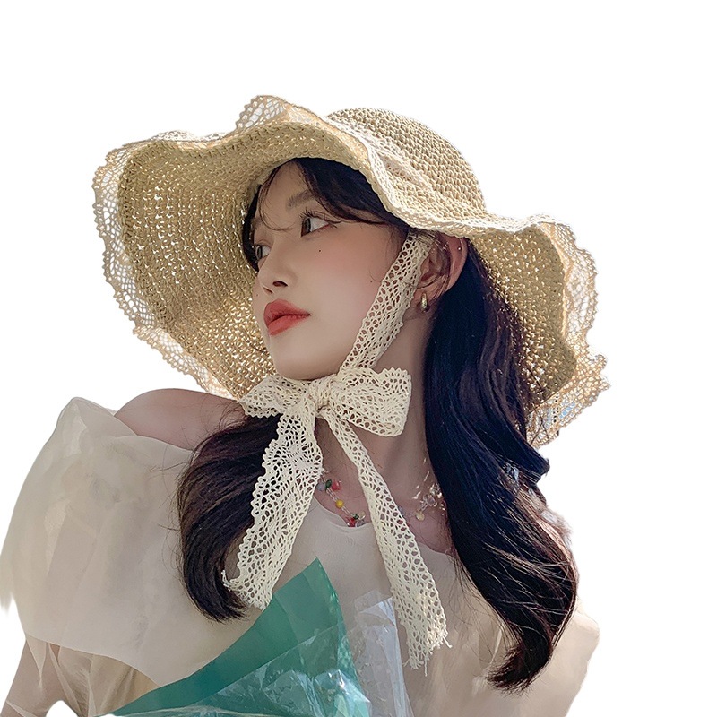 Mũ cói  mềm handmade phối ren siêu xinh