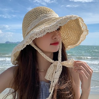 Mũ cói mềm handmade phối ren siêu xinh