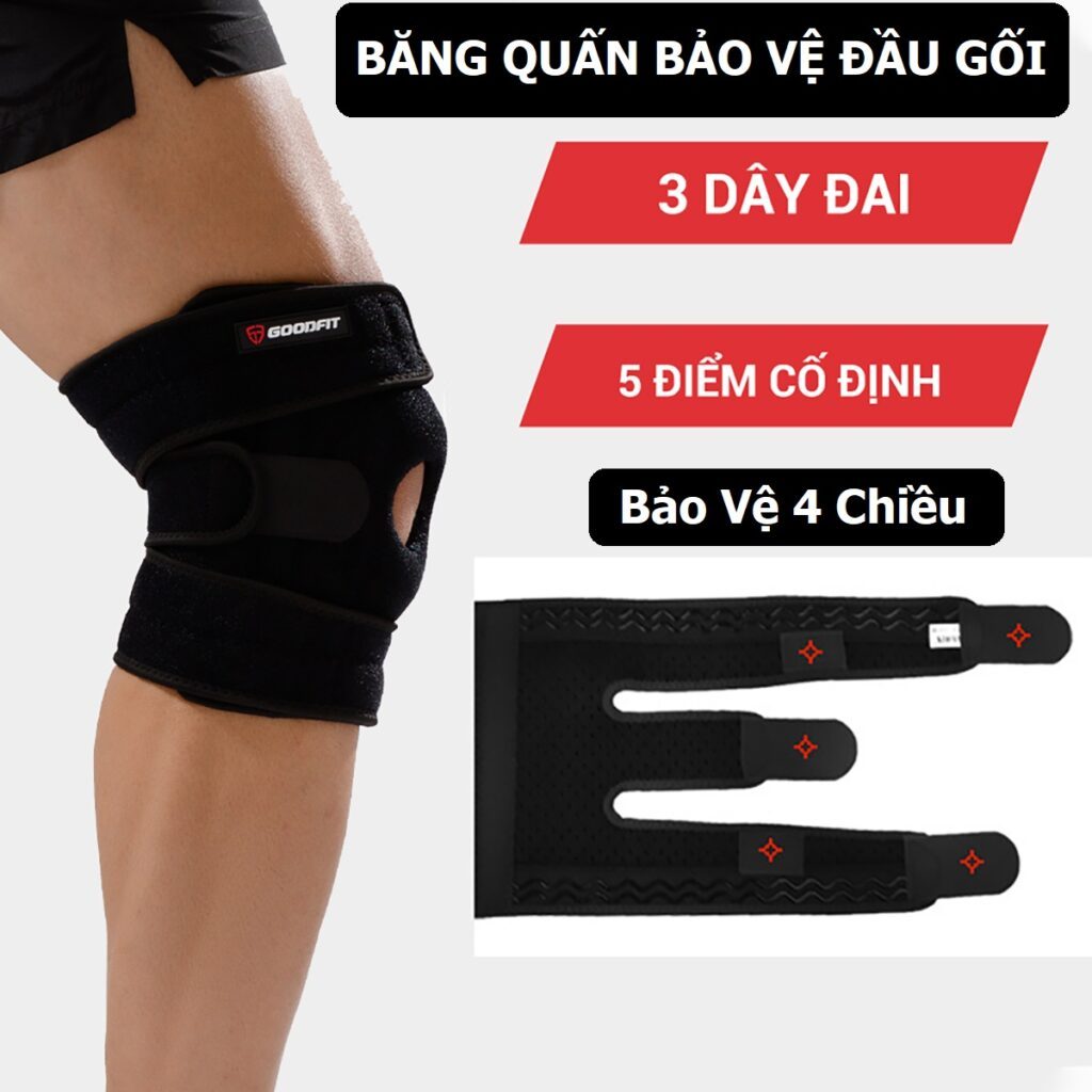 Đai Bó Đầu Gối, Đai Bảo Vệ Đầu Gối, Đai Bảo Vệ Khớp Gối, Chơi Thể Thao, Vận Động Goodfit GF515K