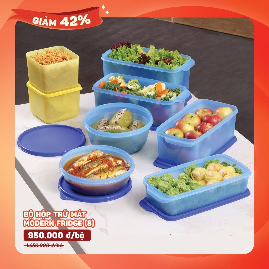 Bộ hộp trữ mát & trữ đông Tupperware Modern Set 16