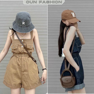 Quần Yếm Jean Đùi Nữ Phối Dây Rút 2 Bên Siêu Hack Dáng Cho Nàng Nấm Lùn - 115