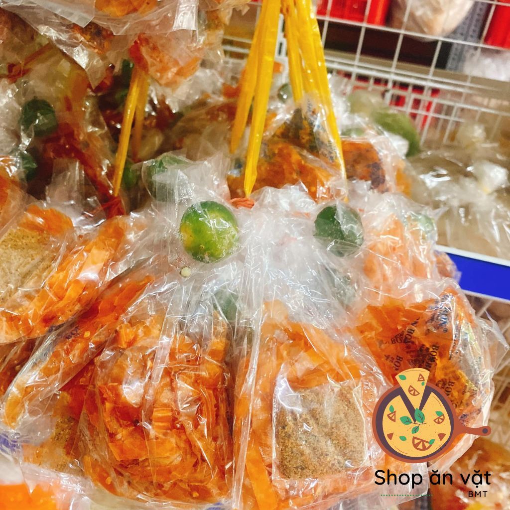 Bánh tráng phơi sương tôm dẻo cay xâu 10 gói bánh tráng trộn dẻo đỏ sate tắc Tây Ninh - 04100174
