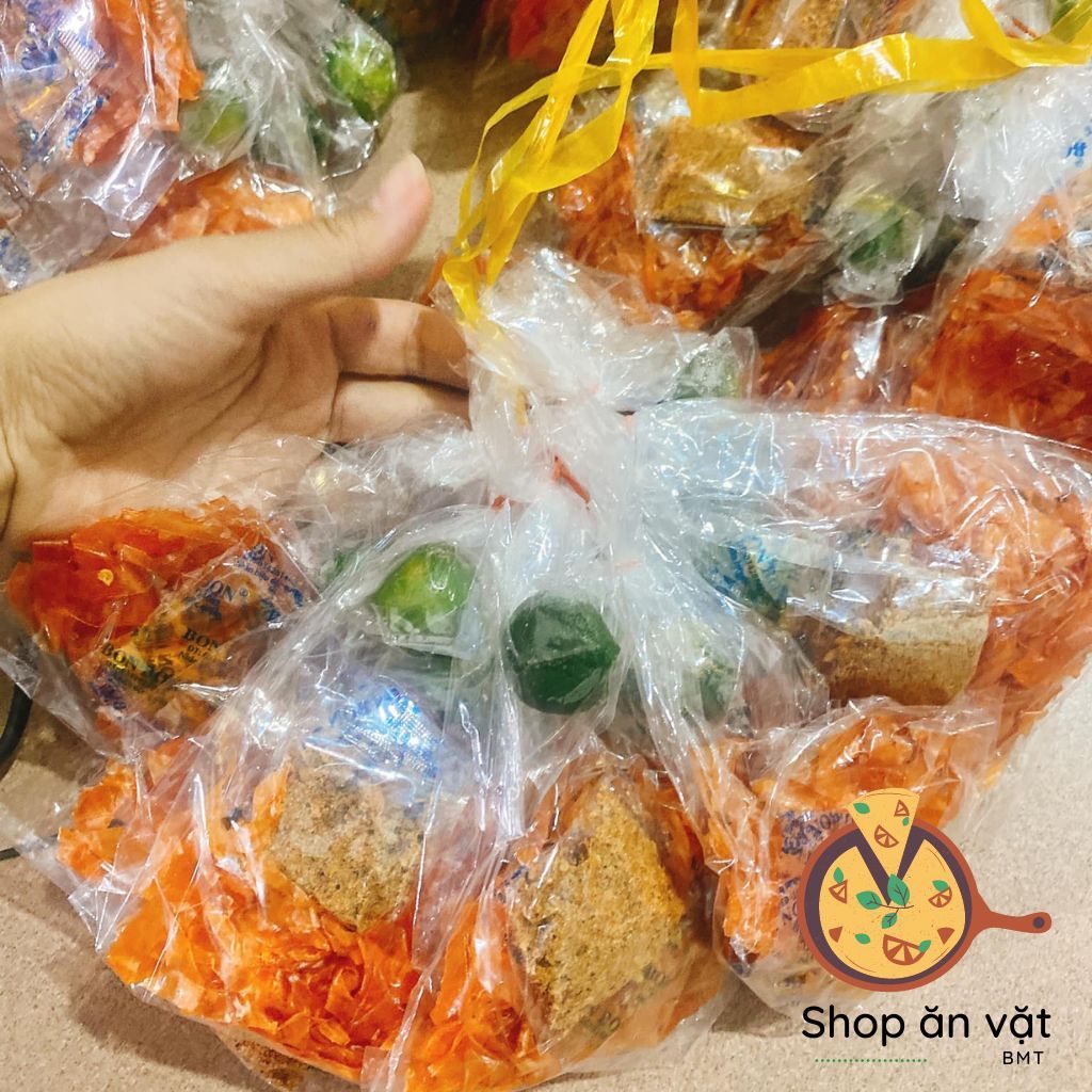 Bánh tráng phơi sương tôm dẻo cay xâu 10 gói bánh tráng trộn dẻo đỏ sate tắc Tây Ninh - 04100174