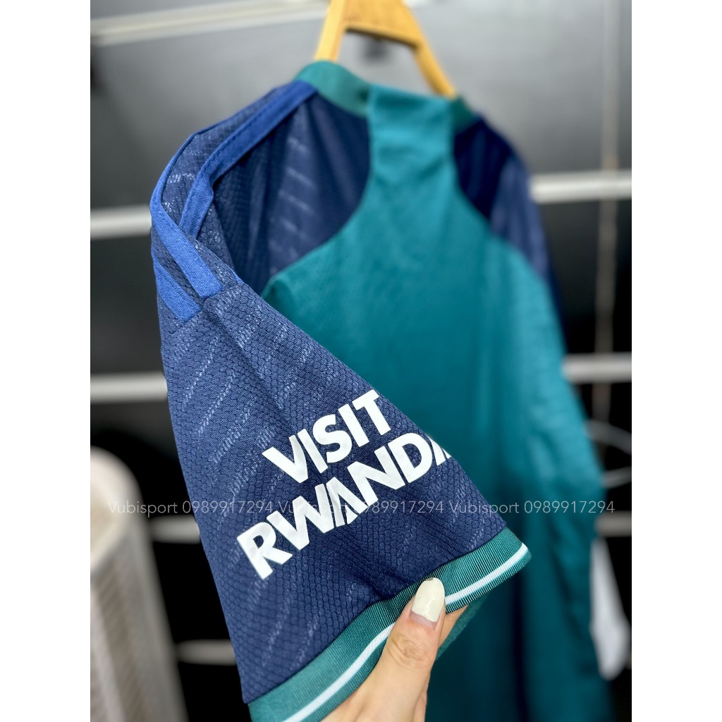 Set bộ quần áo bóng đá thể thao nam nữ vải thái clb arsenal sấn khách màu xanh rêu 2023 2024