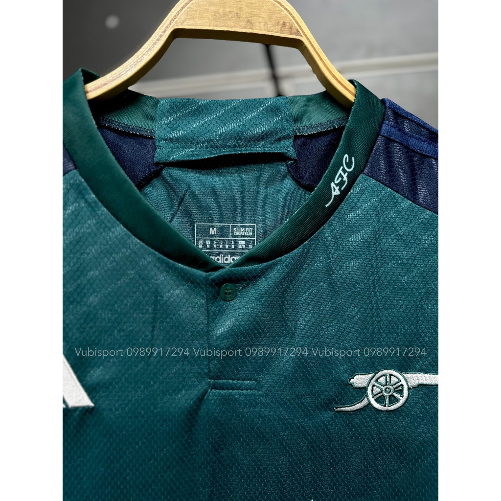 Set bộ quần áo bóng đá thể thao nam nữ vải thái clb arsenal sấn khách màu xanh rêu 2023 2024