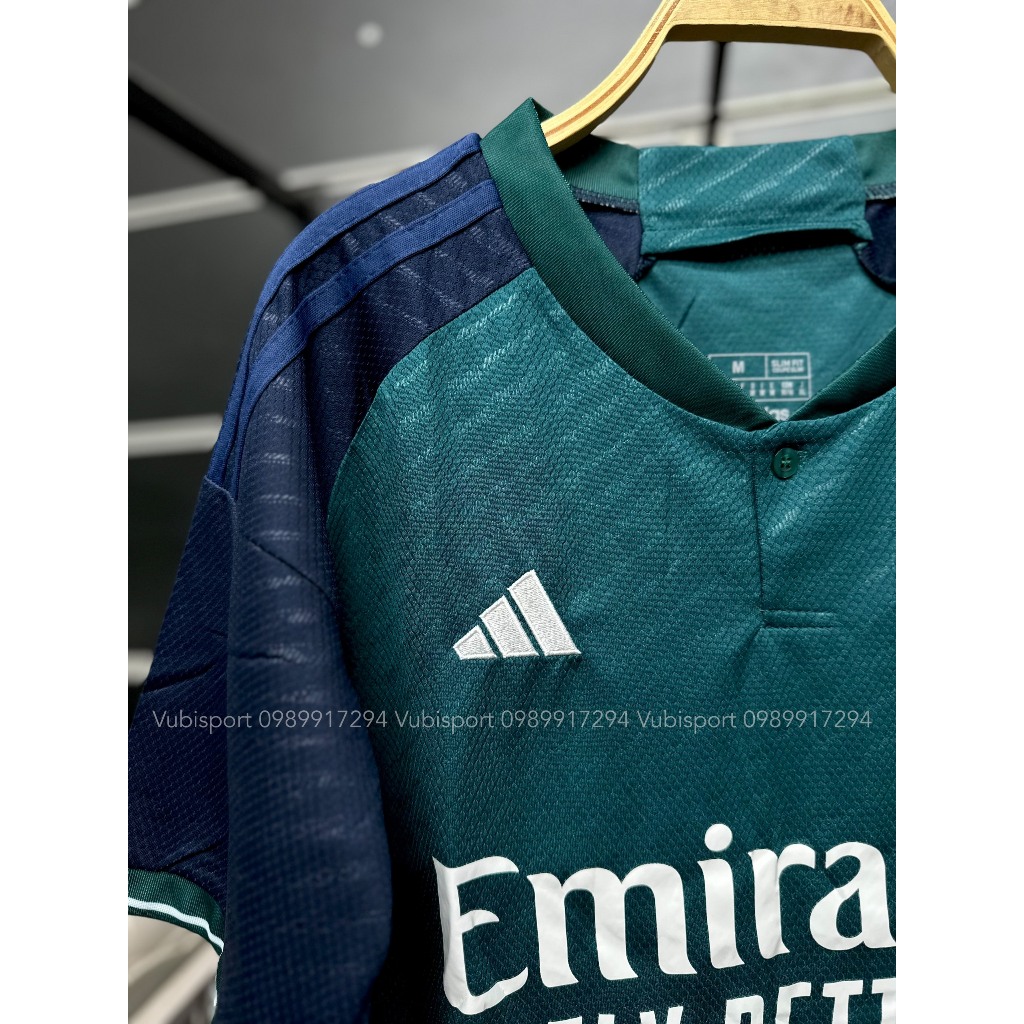 Set bộ quần áo bóng đá thể thao nam nữ vải thái clb arsenal sấn khách màu xanh rêu 2023 2024