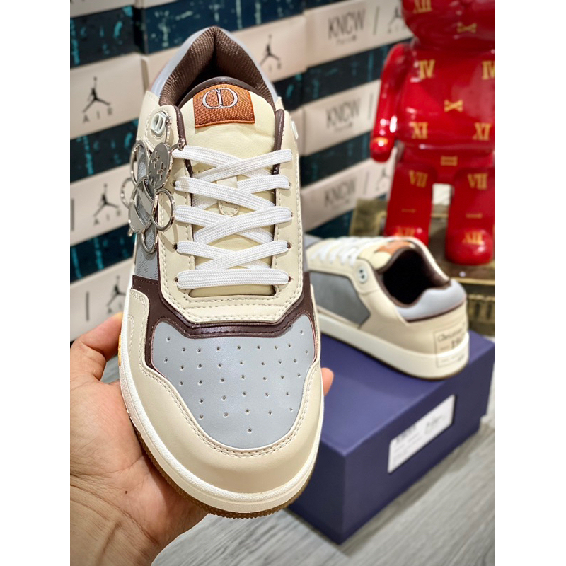 Giày Sneakers DO B27 Low top Sneaker cream Greige bản cao cấp full phụ kiện tặng kèm tất