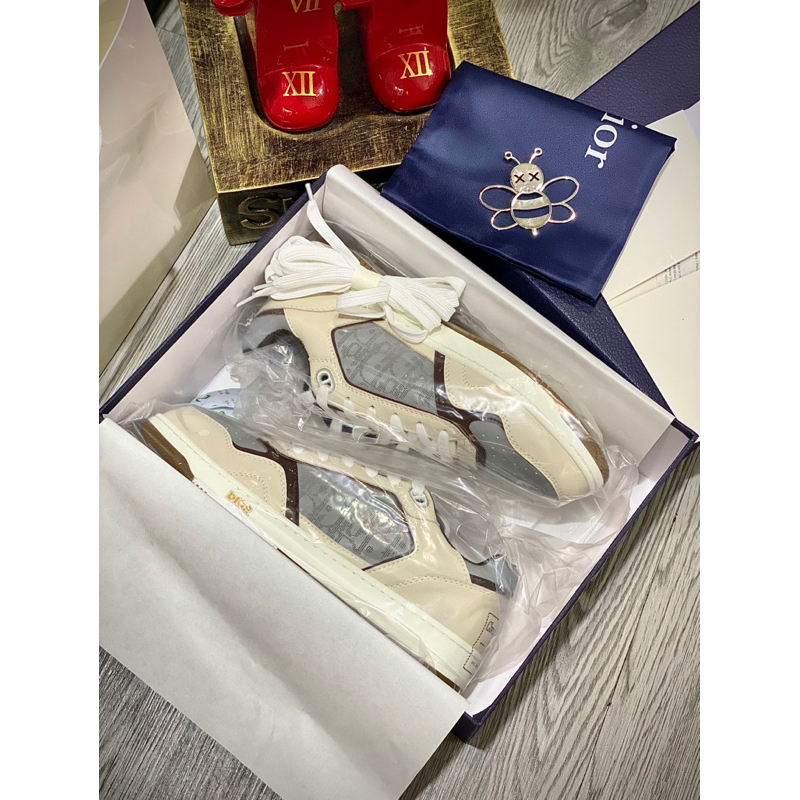 Giày Sneakers DO B27 Low top Sneaker cream Greige bản cao cấp full phụ kiện tặng kèm tất