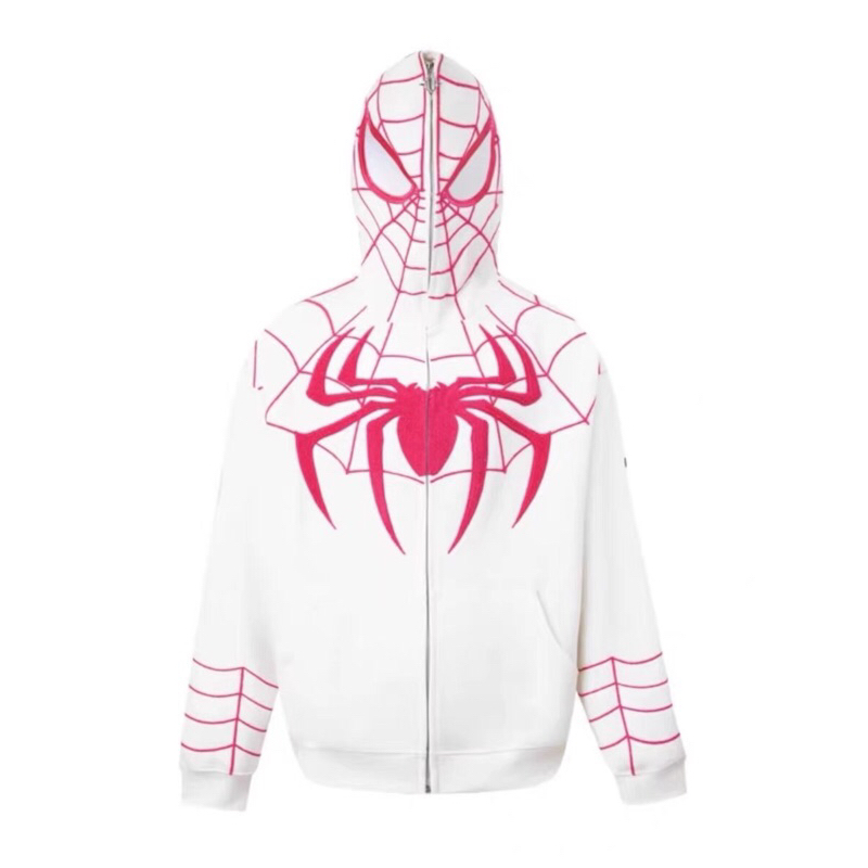 Áo khoác nỉ form rộng mũ kéo cao - khoác nhện