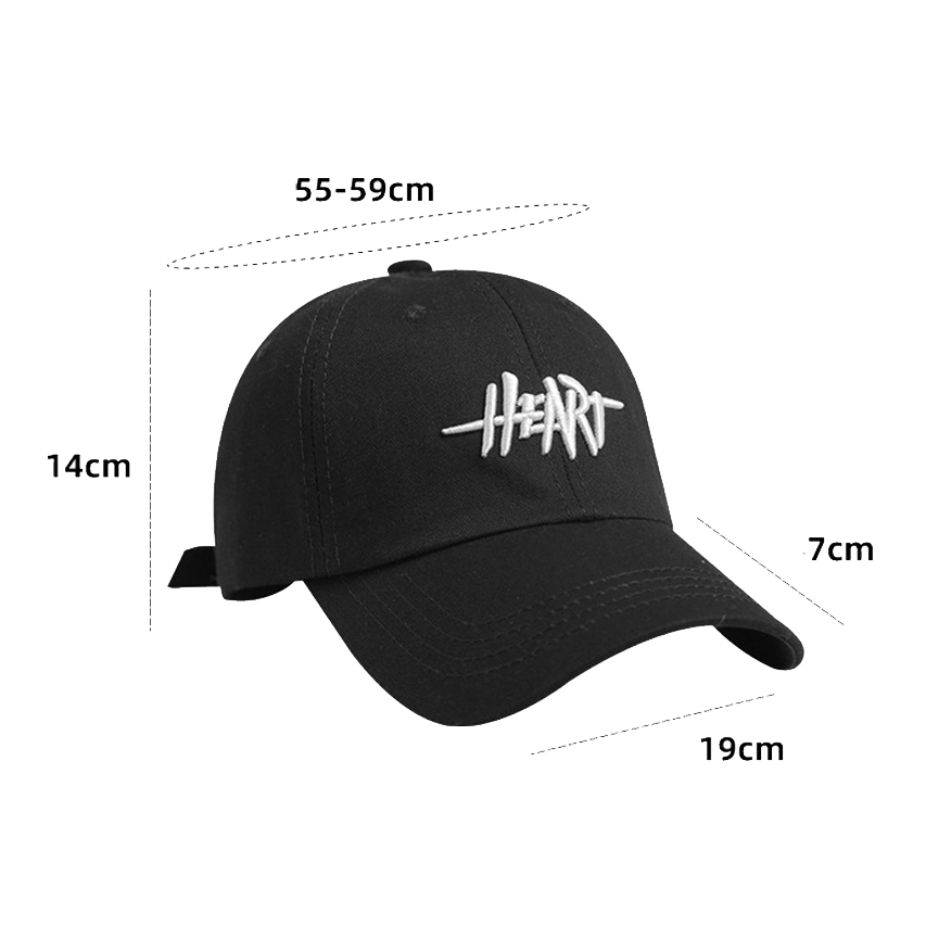 Mũ lưỡi trai nón kết nam nữ unisex thêu chữ Heart vải cotton dày dặn phong cách Ulzzang nhiều màu