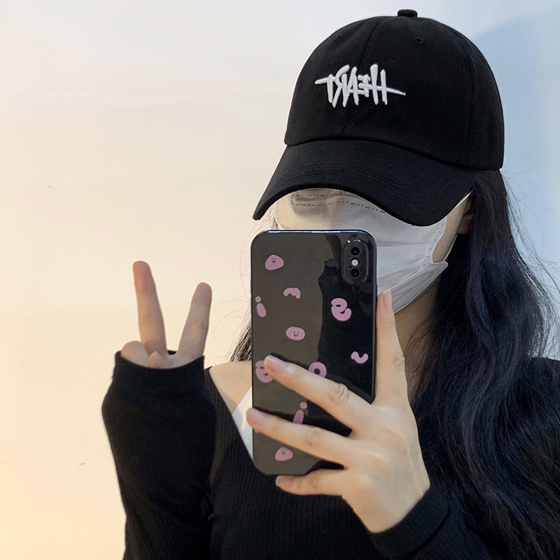 Mũ lưỡi trai nón kết nam nữ unisex thêu chữ Heart vải cotton dày dặn phong cách Ulzzang nhiều màu