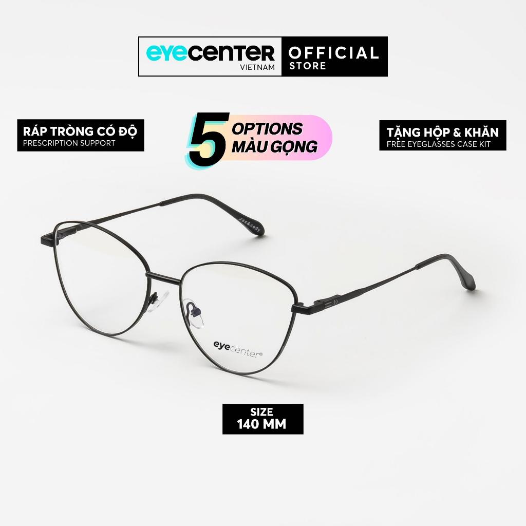 Gọng kính cận nữ mắt mèo chính hãng EYECENTER C39S kim loại chống gỉ nhập khẩu by Eye Center Vietnam