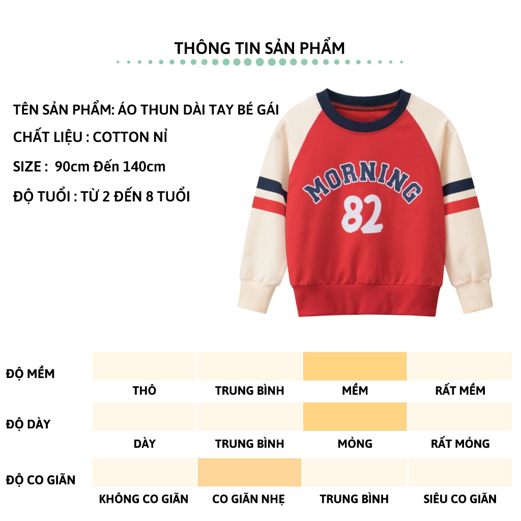 Áo nỉ bé gái dài tay 27Kids 27Home nỉ da cá thu đông nữ cho trẻ từ 2-10 tuổi GLSS1