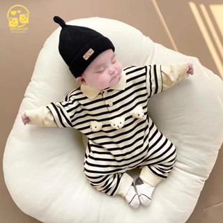Bodysuit cho bé dài tay Đính Gấu dễ thương,Bộ Áo liền quần cho bé gái, bé trai chất Len Tăm, Mẫu quần áo sơ sinh 0-12M