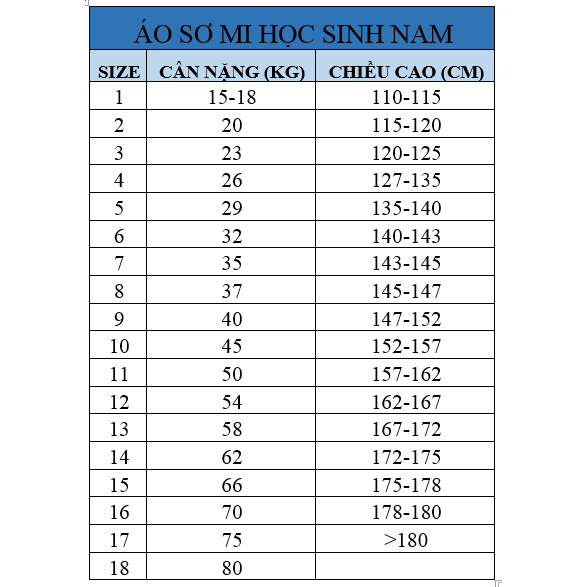 Áo đồng phục học sinh tiểu học cho bé trai, áo sơ mi trắng viền tay túi.