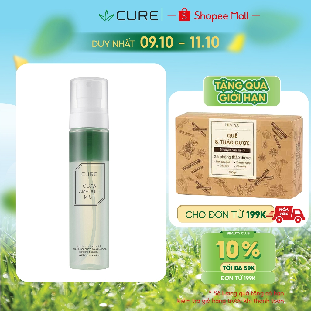 [Mã ICBFRI15 giảm 10% đơn 0đ] Xịt Khoáng Dưỡng Da 2 Lớp CURE Glow Ampoule Mist 100ml | BigBuy360 - bigbuy360.vn