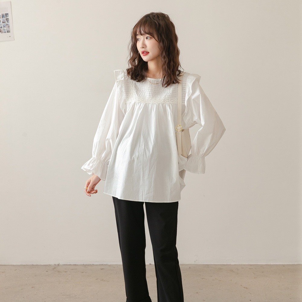 Áo bầu thời trang chất thô mềm thiết kế dài tay siêu đẹp cho mẹ bầu mặc mùa thu AD137