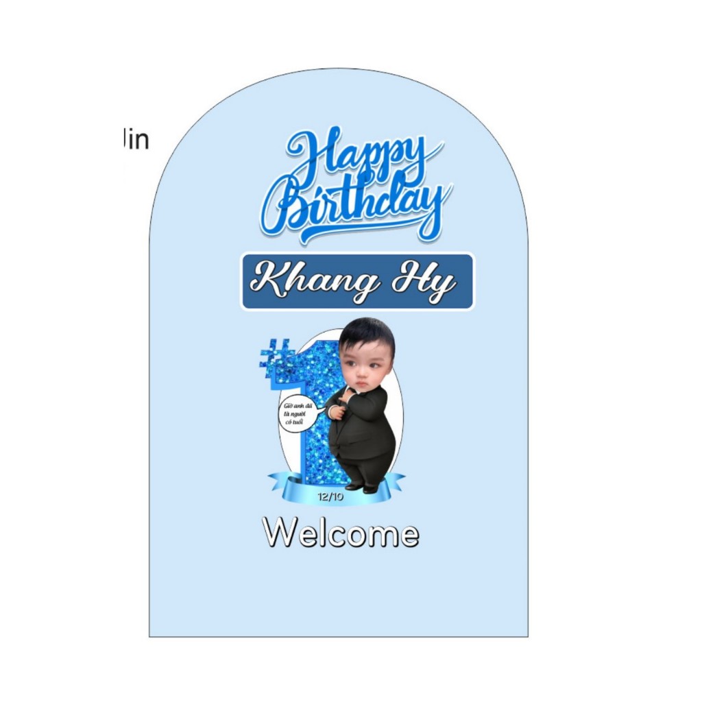 Phông Bạt Backrop Sinh Nhật In Tên, Thông Tin Riêng Mỗi Bé Lên Phông, Background