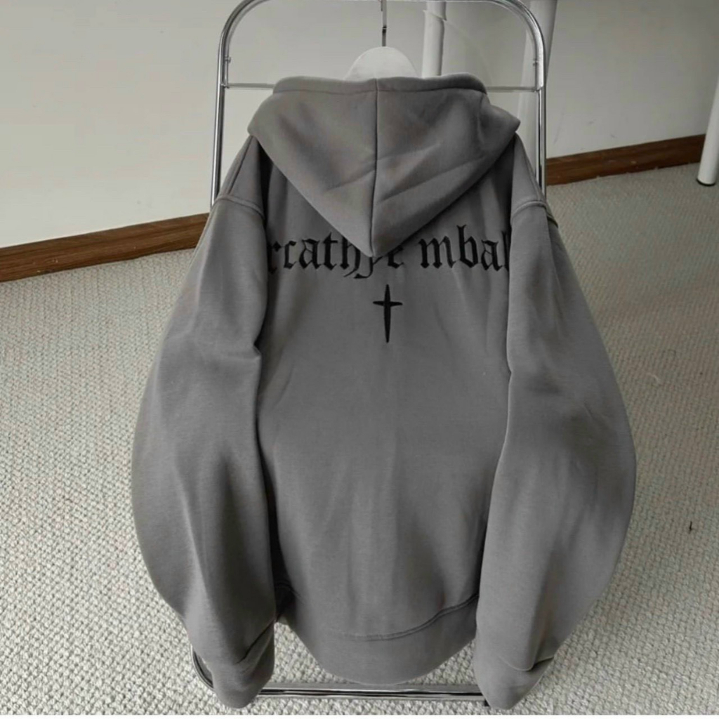 Áo khoác Hoodie Zip Nam Nữ Unisex Form To Breathye Chữ Thập Thêu Sắc Nét