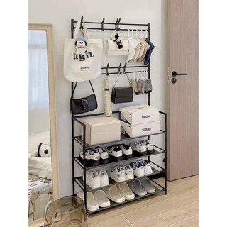 Kệ giày dép có móc treo 4 tầng