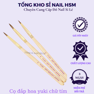 Cọ yuki nhãn tím, 100% lông chồn - đồ làm nail hsm