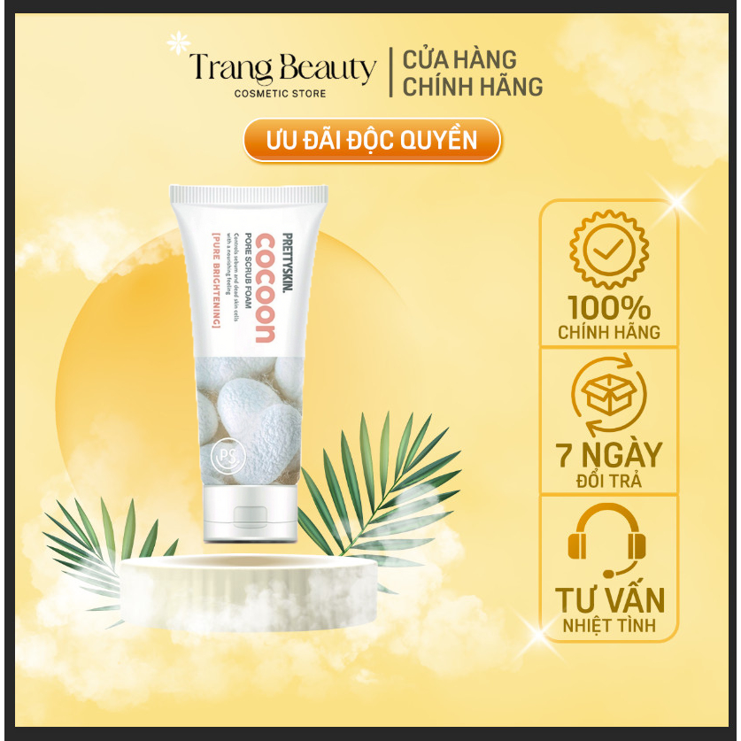 Sữa Rửa Mặt Tẩy Da Chết PrettySkin Cocoon Kén Tằm 150ml