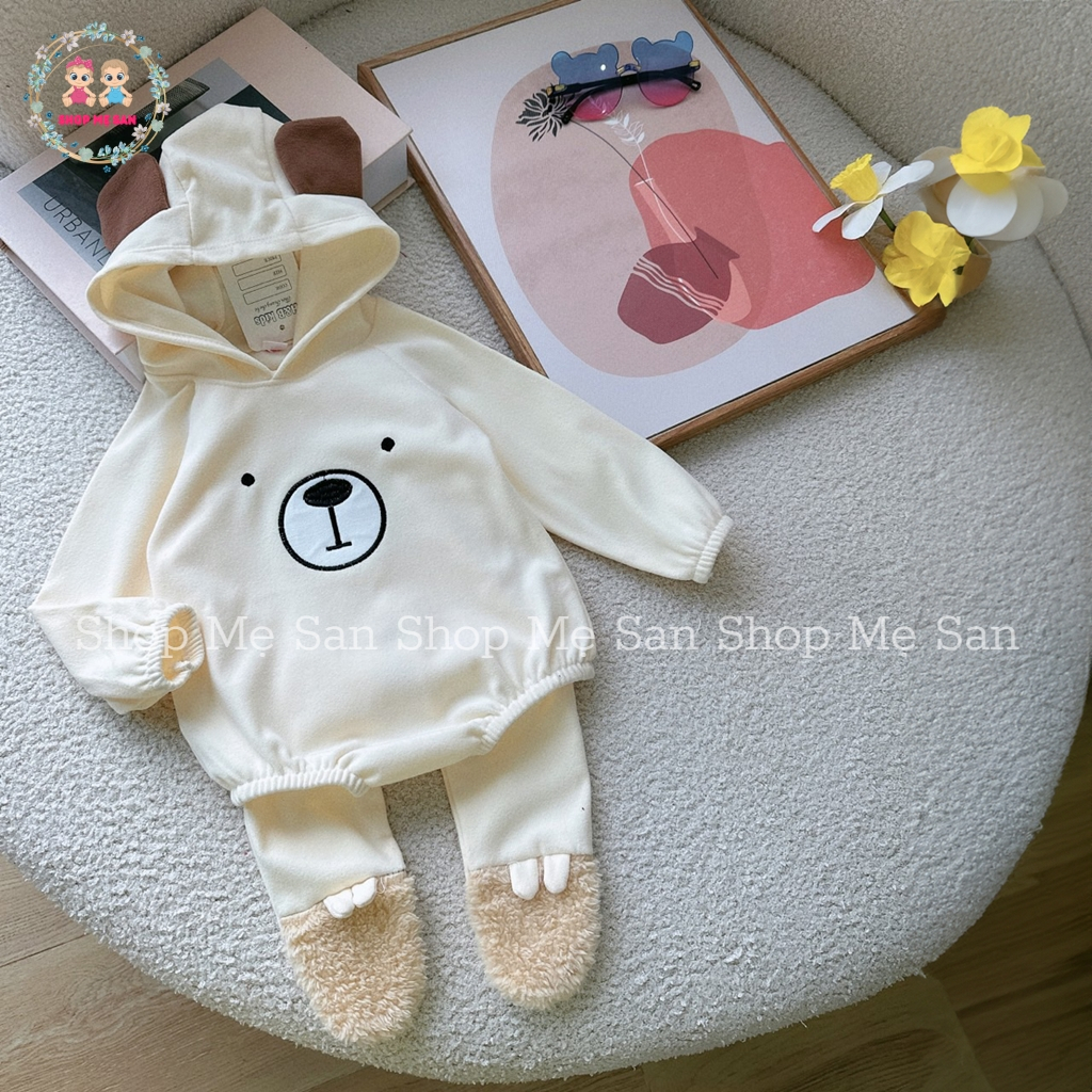 Bodysuit Cho Bé Gái, Bodysuit Cho Bé Trai  Chất Liệu Zip Lông Mềm Mịn, Phong Cách Hàn Quốc