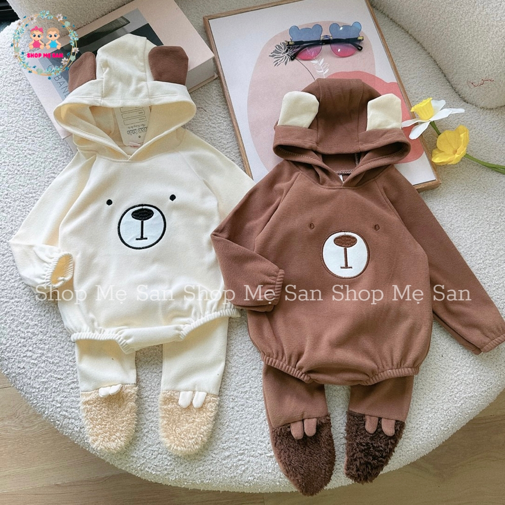 Bodysuit Cho Bé Gái, Bodysuit Cho Bé Trai  Chất Liệu Zip Lông Mềm Mịn, Phong Cách Hàn Quốc