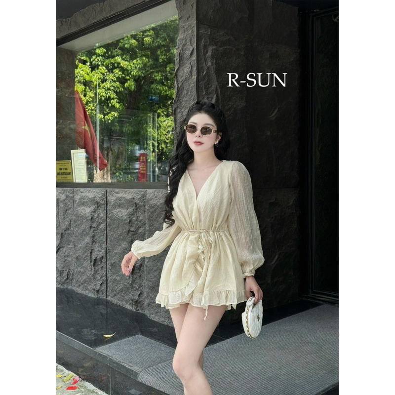 Váy nữ Cổ V Dài Tay Chất Tơ Q44