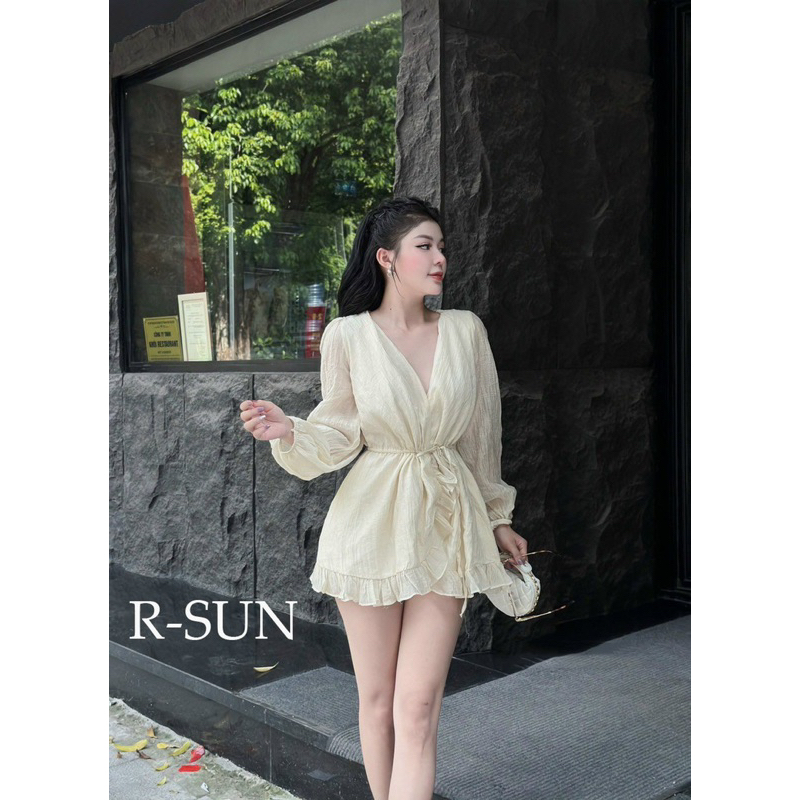 Váy nữ Cổ V Dài Tay Chất Tơ Q44