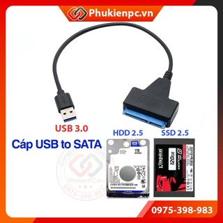 Cáp usb 3.0 sang sata hdd 2.5" ssd 2.5 inch. kết nối ổ cứng hdd, ssd laptop vào máy tính bàn pc máy tính đồng bộ, laptop