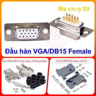 Đầu hàn vga db15 cái, mạ vàng 5u ốp kim loại, ốp nhựa. hàn cáp vga db15 cáp máy chiếu, cáp âm thanh db15 ra xlr, rca, av