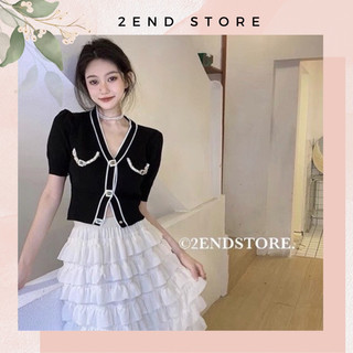 Set bộ nữ tiểu thư cao cấp 2ENDSTORE *Áo len MTG; chân váy chiffon (Có bán rời)
