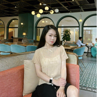 Set áo hai dây + áo ren mỏng nơ nhỏ