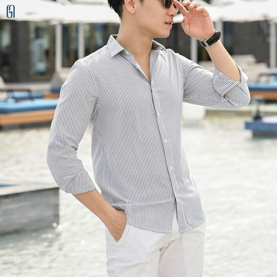 Sơ mi nam dài tay S23 OXFORD SHIRT vải oxford, form Slimfit - THE GMEN ELEGANT EST 2017