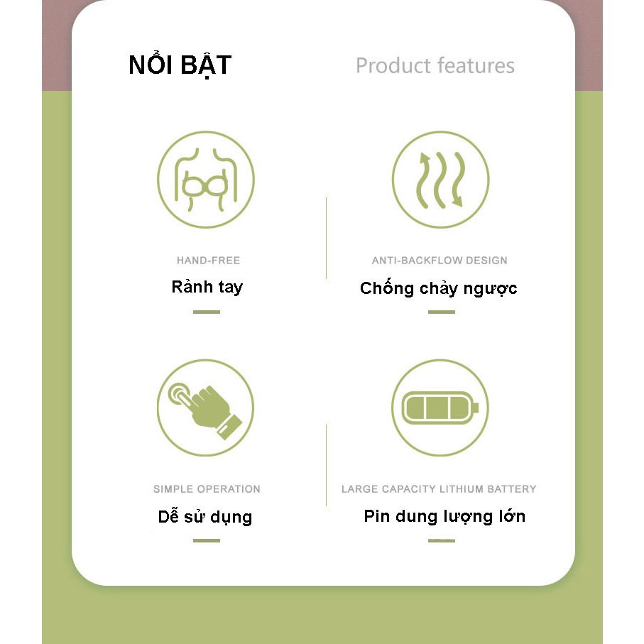 Máy Hút Sữa Không Dây Rảnh Tay Cao Cấp Máy Hút Sữa Đơn Massage Kích Sữa Máy Vắt Sữa Thông Minh Êm Ái Sạc Pin Tiện Lợi