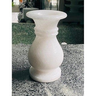 Bình hoa đá Cẩm thạch trắng nguyên khối
