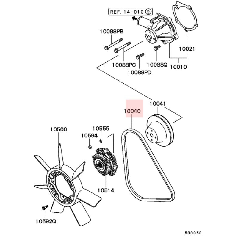 Cua ro máy phát (Belt alternator & others) Pajero V32 KR1W MD025522