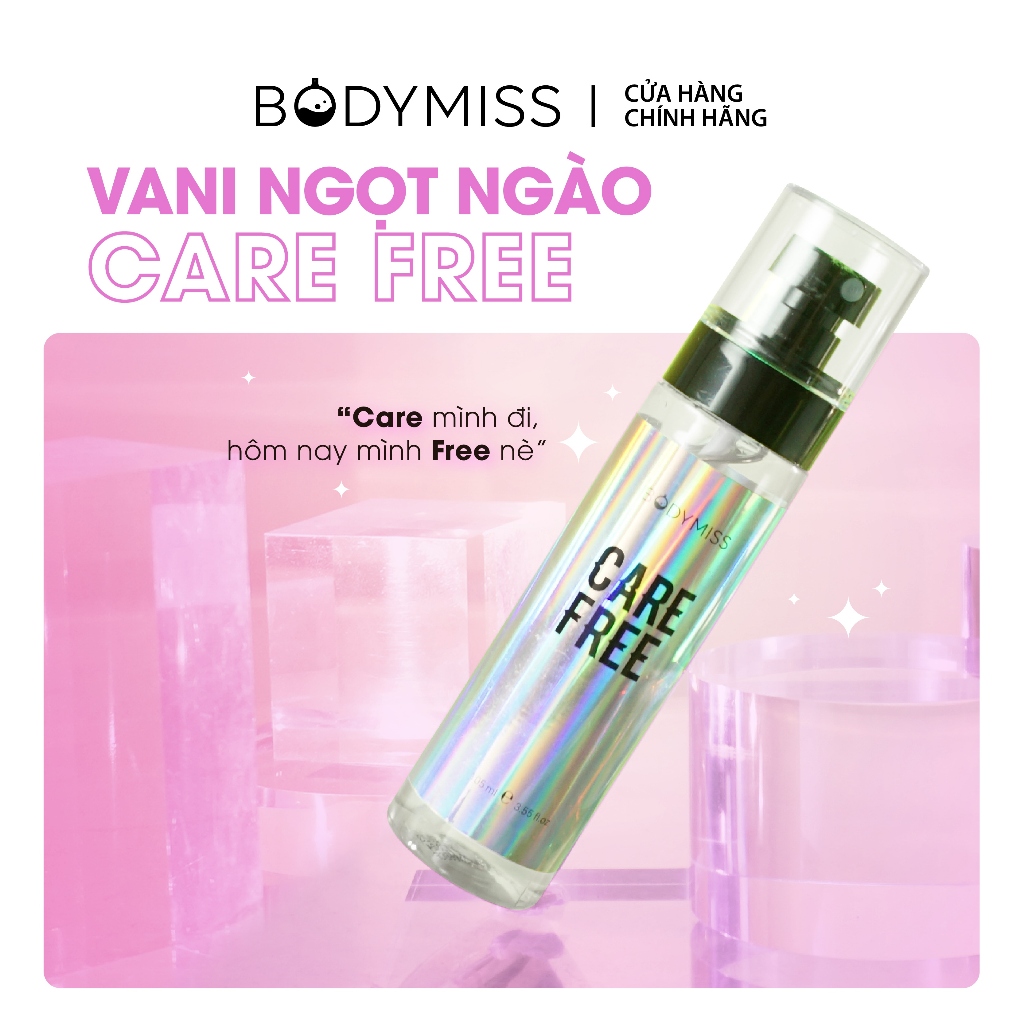 Bodymist Cho Nữ Care Free Ngọt Ngào Hương Vani Dịu Dàng, Nữ Hẹn Hò, Dự Tiệc BODYMISS 105ml